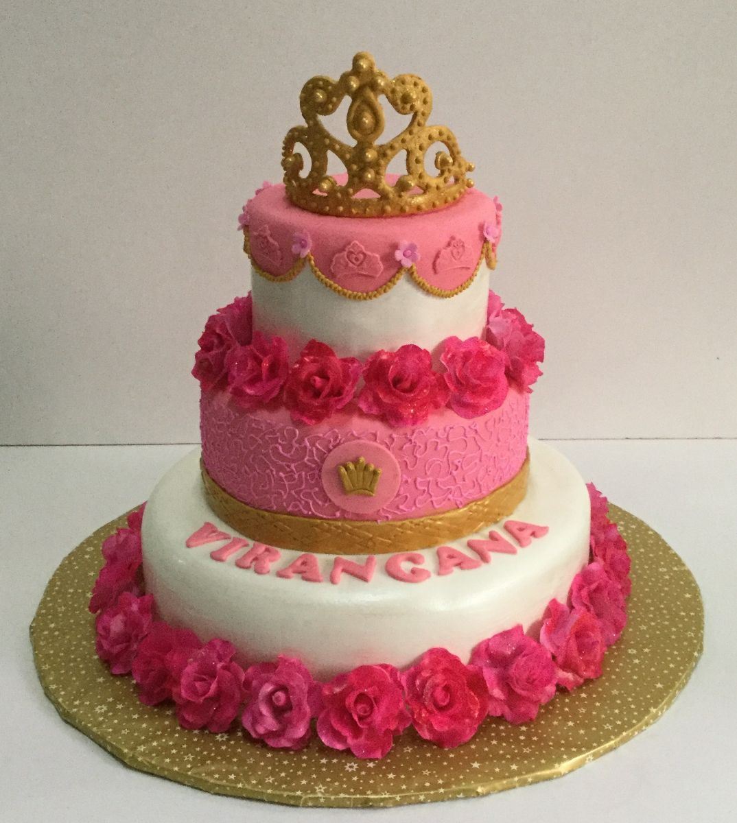 03 TIER (TOP DUMMY) CAKE WITH GOLDEN CROWN Simply Delicious